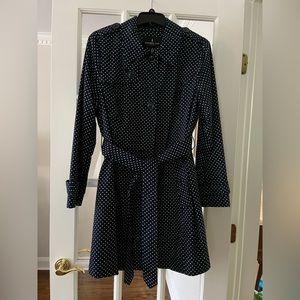 LIKE NEW - London Fog Polka Dot Single Breasted Trench Coat - XL